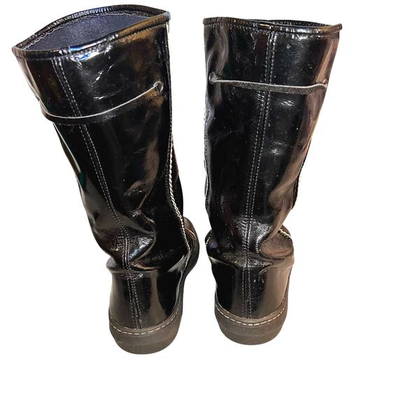 Luc Berjen Malaspina 39EU 7.5-8US Moto Biker Slouch Grunge Accent Tie Calf Boot - Picture 5 of 9